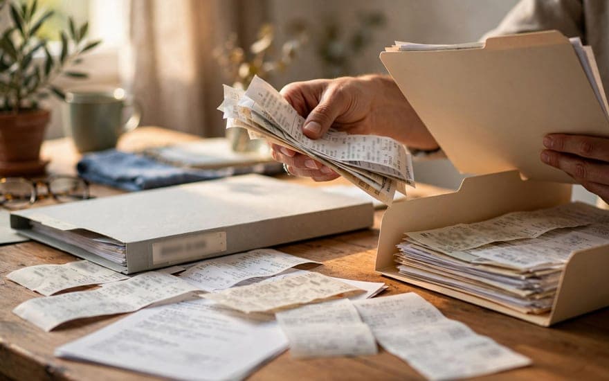 Fatura ve fişlerin klasörlere yerleştirilmesi